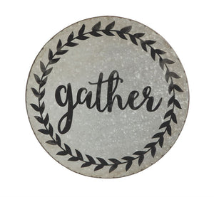 Round Tin "Gather" Sign