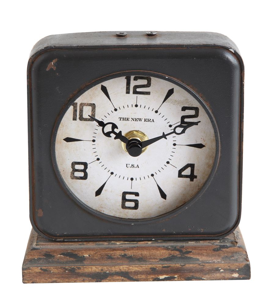 Pewter Distressed Clock