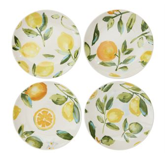 Stoneware Round Plate w/ Citrus Fruit