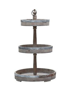 Wood and Metal 3 Tier Tray