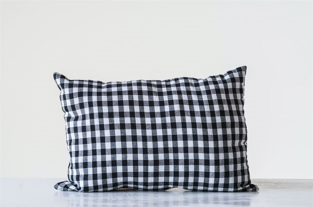 Black & White Gingham Pillow