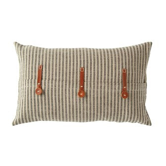Striped Pillow w/Leather Buckle