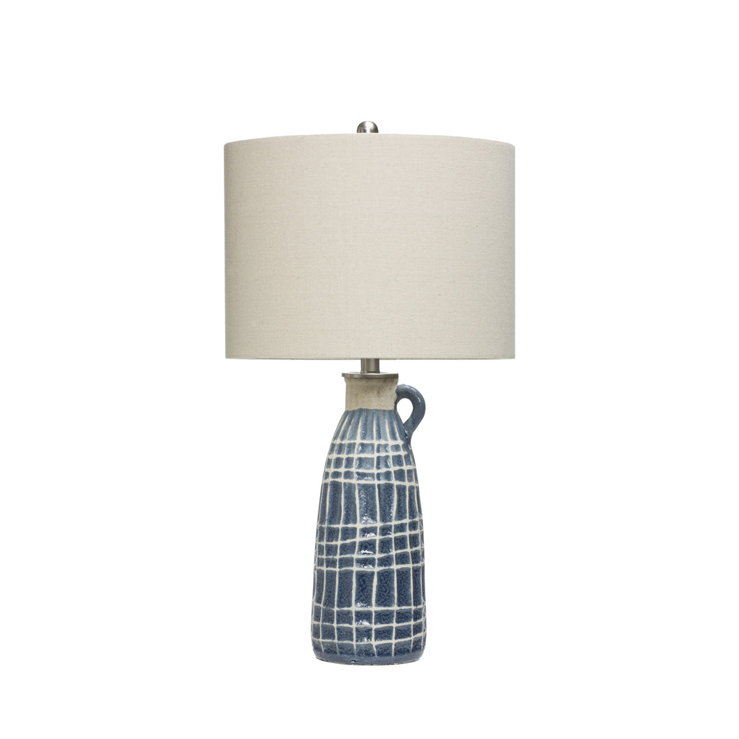 Blue Grid Table Lamp