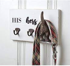 His Her & Dog Hook Wall Plaque