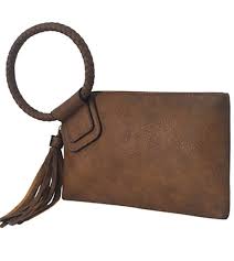 Faux Leather Tassel Wristlet Wallet