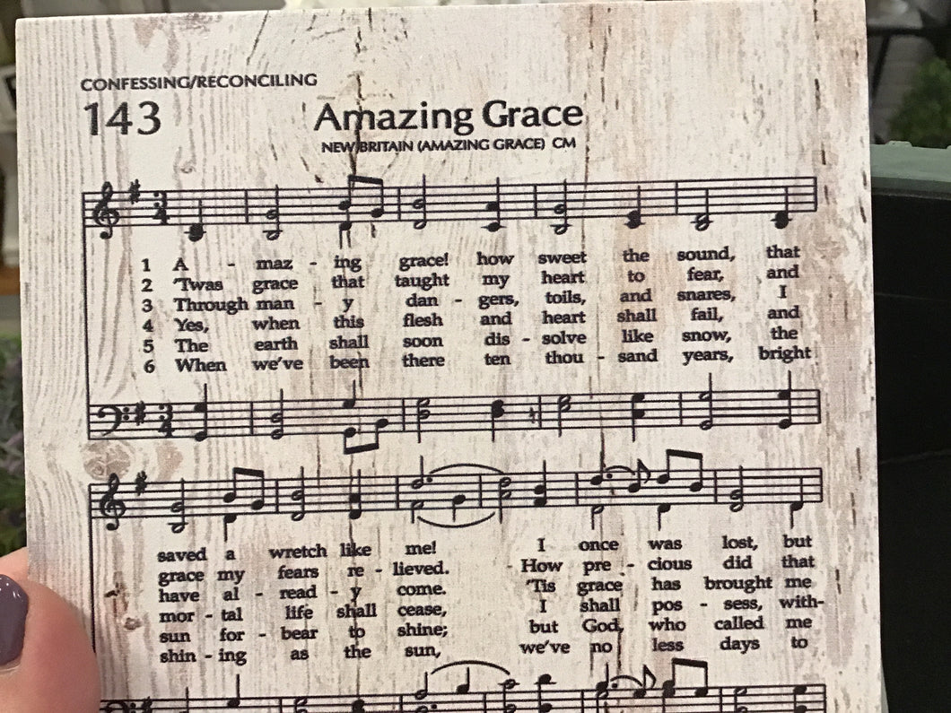 Amazing Grace Wood Hymn