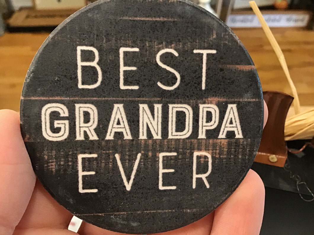 Best Grandpa Ever Car Coaster