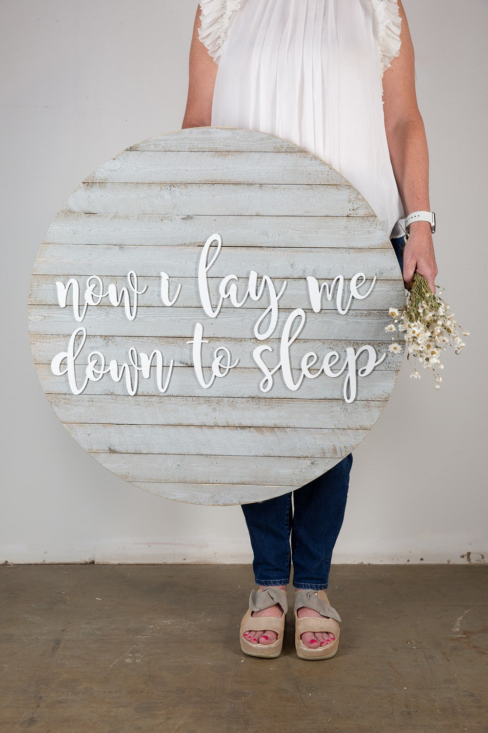 Now I Lay Me Round Wall Decor 30