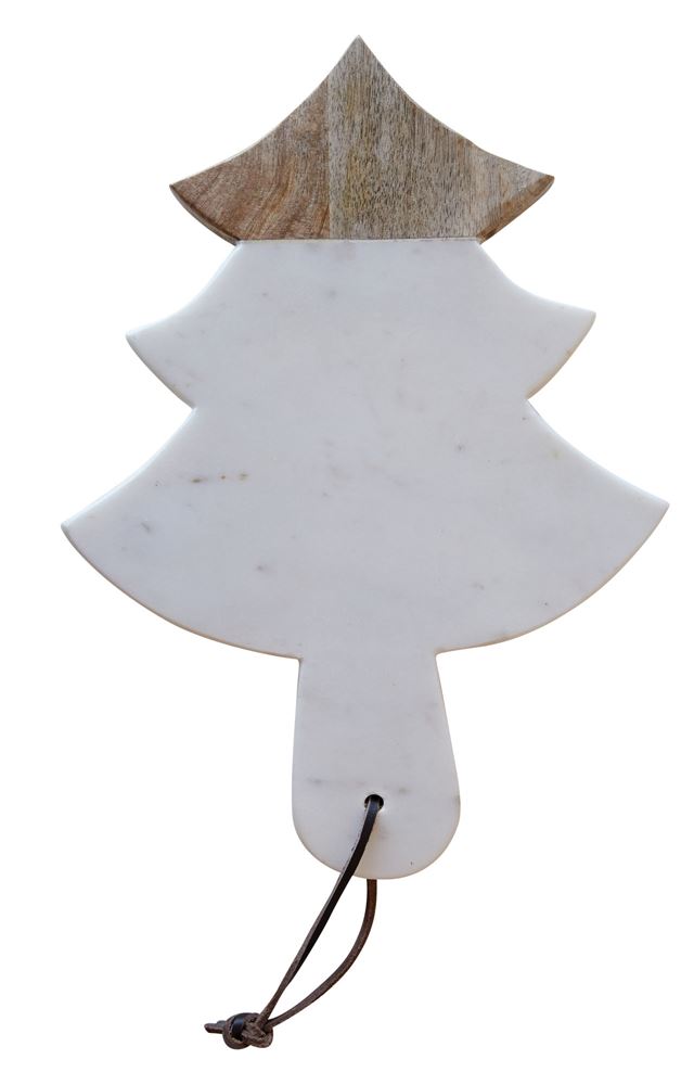 Tree Shaped Marble & Wood Cheese Board