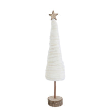 Load image into Gallery viewer, Wool Christmas Tree with Star and Wood Base