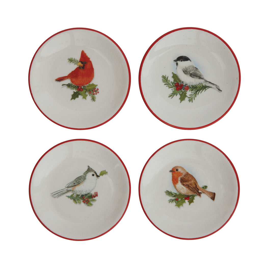 Ceramic Dish with Bird and Holly