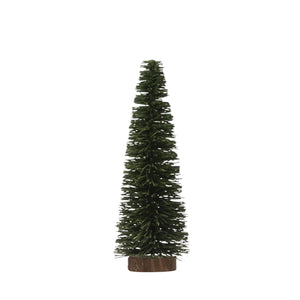 Dark Green Tree On Wood Base
