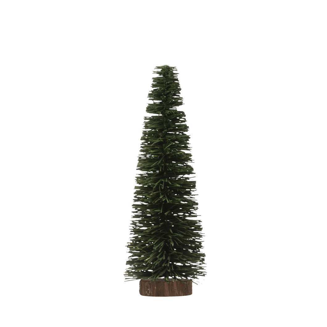 Dark Green Tree On Wood Base