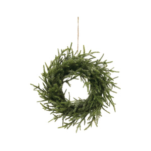 Faux Pine Wreath with Ice Finish