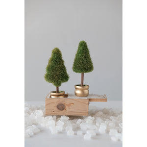 Faux Fir Tree in Gold Pot