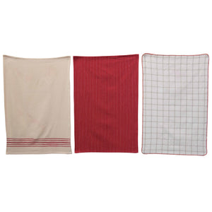 Woven Cotton Tea Towels Set of 3