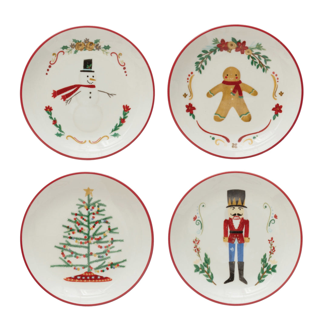 Stoneware Plate with Holiday Figure