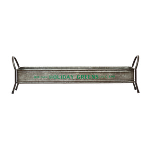 Holiday Greens Metal Tray with Handles