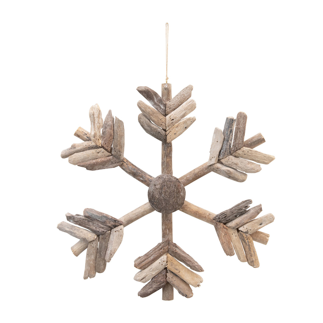 Handmade Driftwood Snowflake Ornament