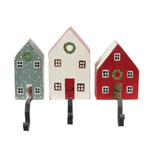 Load image into Gallery viewer, Hand-Painted Mango Wood House Stocking Hanger