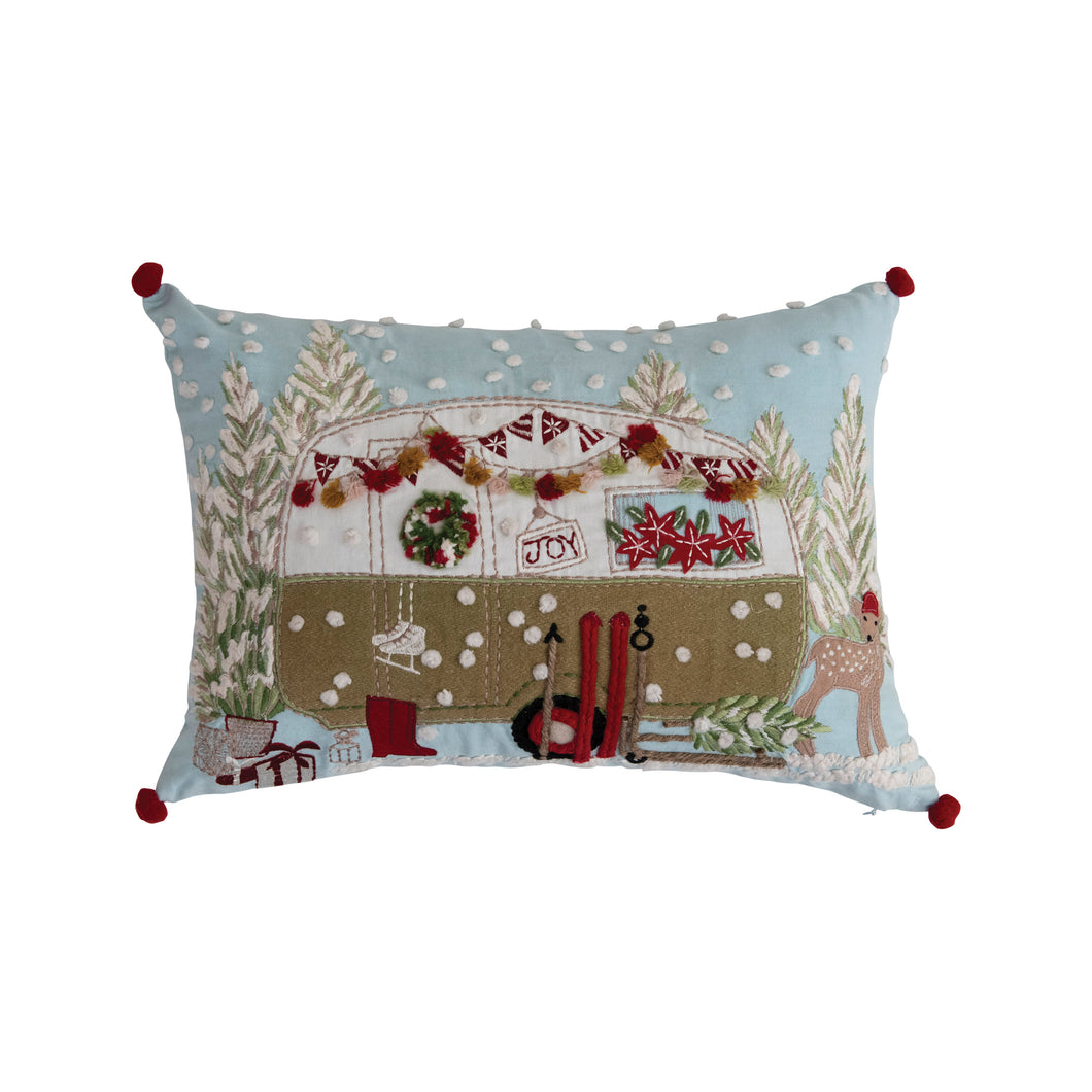 Christmas Camper Lumbar Pillow
