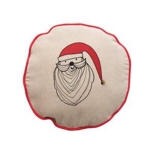 16" Cotton Chambray Pillow with Santa Claus