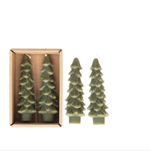 Load image into Gallery viewer, Unscented Tree Shaped Taper Candles, Set of 2