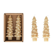 Load image into Gallery viewer, Unscented Tree Shaped Taper Candles, Set of 2