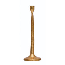 Load image into Gallery viewer, Gold Finish Cast Iron Taper Candlestick 13&quot;