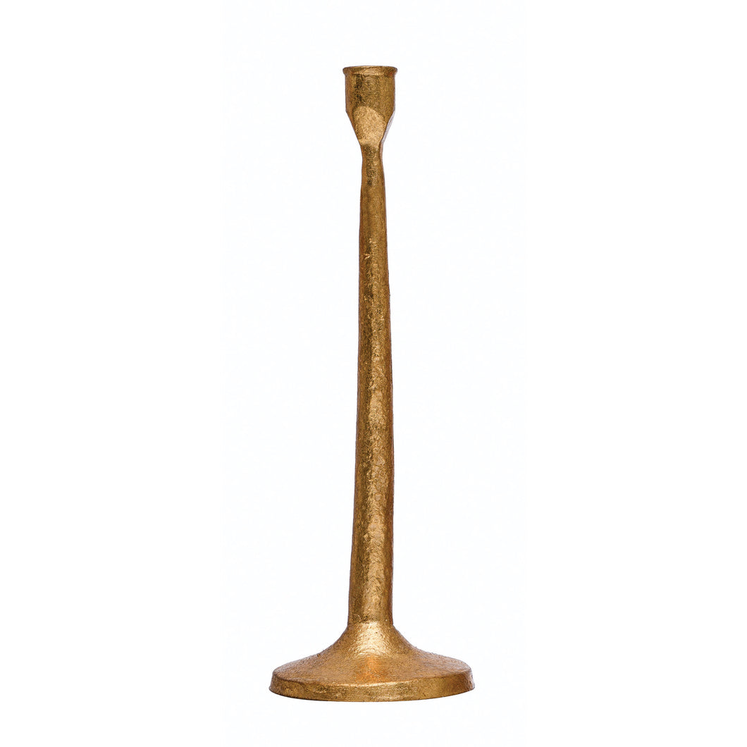 Gold Finish Cast Iron Taper Candlestick 13