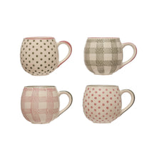 Load image into Gallery viewer, Hand-Painted Stoneware Mug w/ Pattern