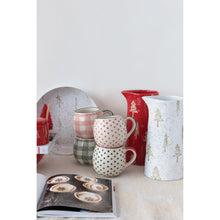 Load image into Gallery viewer, Hand-Painted Stoneware Mug w/ Pattern