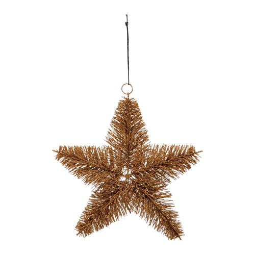 Bottle Brush Star Ornament with Copper Glitter