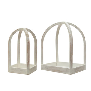 White Washed Wood Table Top Décor Small